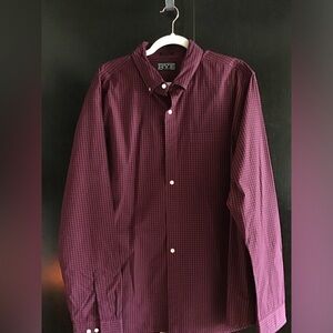 Rye Men's Burgundy Check Button-Down Shirt